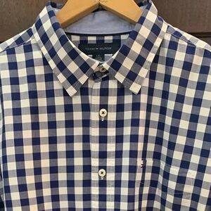 Tommy Hilfiger Mens L Blue and White Long Sleeves Shirt